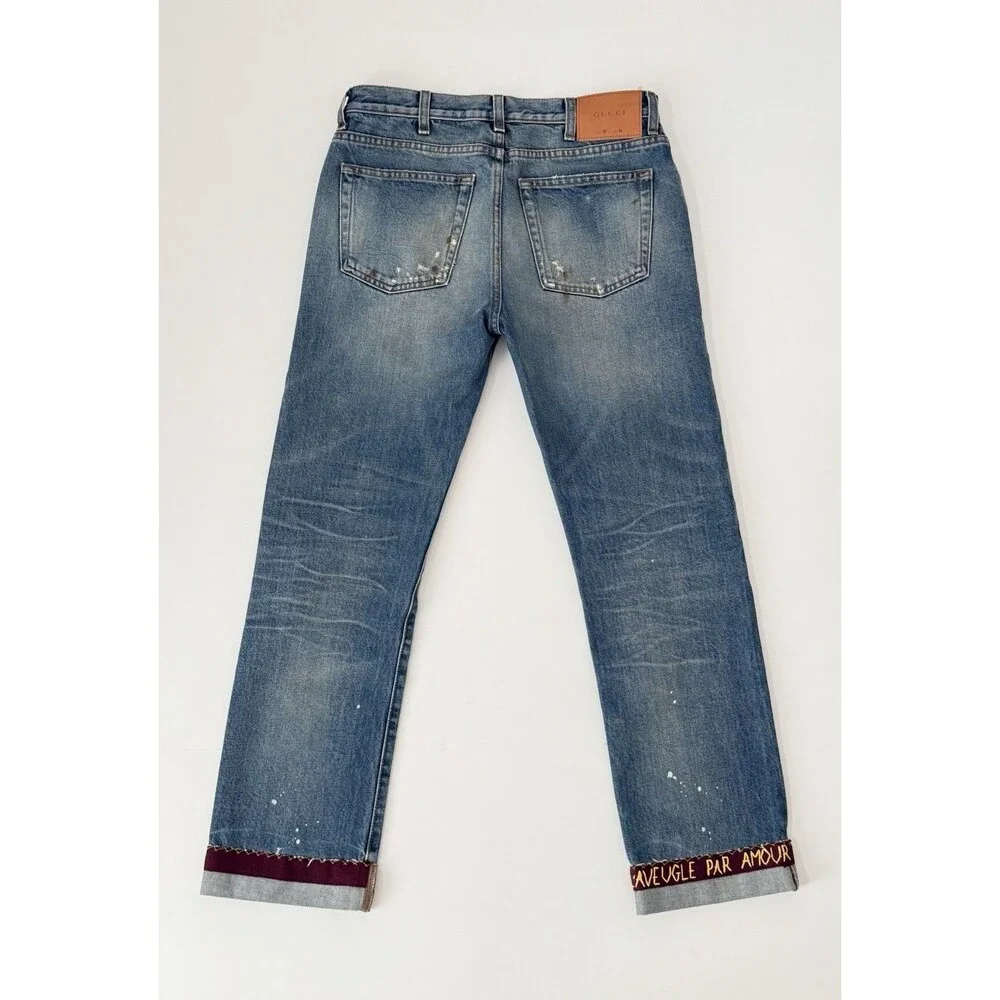 Gucci “Aveugle Par Amour” Distressed Denim Jeans - Size 30 Waist - $1100